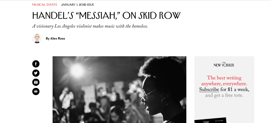 The New Yorker: Handel's "Messiah," on Skid Row